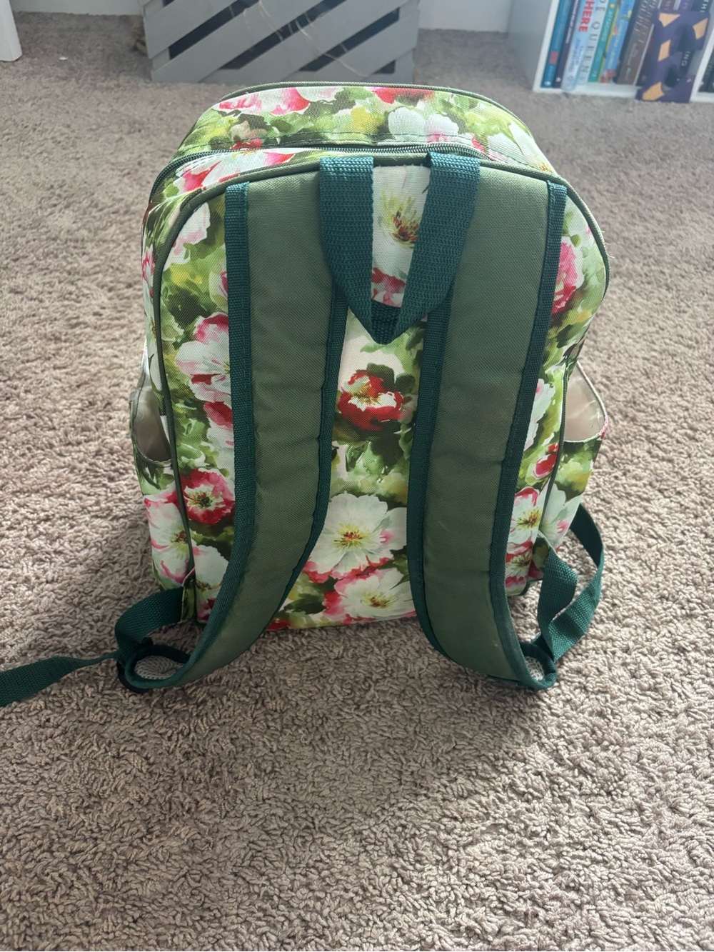 Floral Green Cooler Backpack - Women Bags - Picture 3 of 8